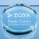 Image of 9cm x 18mm Clear Glass Round Paperweight