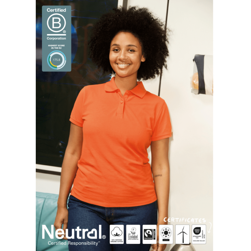 Image of Neutral Fairtrade Organic Ladies Classic Polo